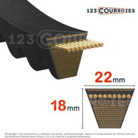 Courroie trapézoidale crantée Contitech Conti V FO PIONEER XPC2240 Ld