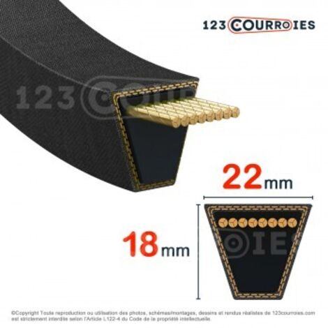 Courroie trapézoidale lisse Contitech Conti V SPC3250 Ld
