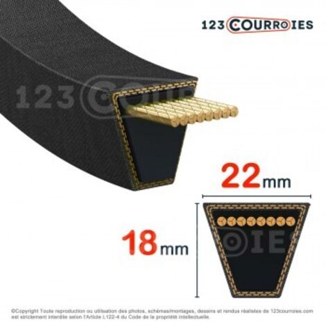 Courroie trapézoidale lisse Contitech Conti V SPC6500 Ld