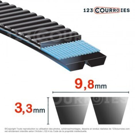 Courroie trapézoïdale polyuréthane Bando Banflex 2-5MS1180