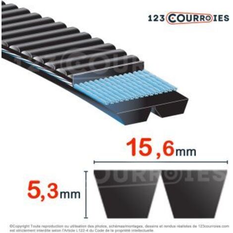 Courroie trapézoïdale polyuréthane Bando Banflex 2-7MS563