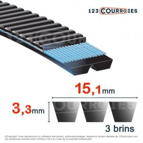 Courroie trapézoïdale polyuréthane Bando Banflex 3-5MS1150