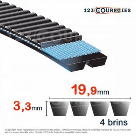 Courroie trapézoïdale polyuréthane Bando Banflex 4-5MS1320