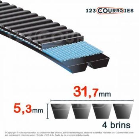 Courroie trapézoïdale polyuréthane Bando Banflex 4-7MS515