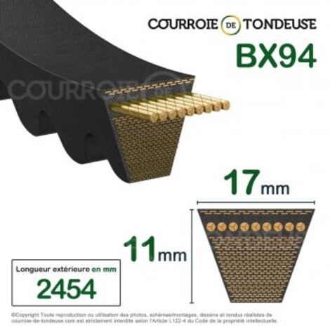 Courroie type trapézoïdale crantée BX94
