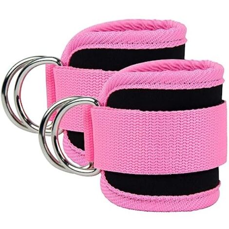 Courroies De Cheville - Pour Machine À Câbles - Avec Anneaux D En Métal Soudé - Réglables En Longueur - Convient Aux Chevilles De Toutes Tailles - 1 Paire