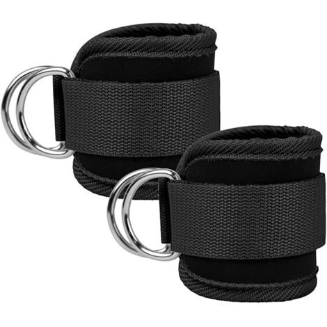 Courroies De Cheville - Pour Machine À Câbles - Avec Anneaux D En Métal Soudé - Réglables En Longueur - Convient Aux Chevilles De Toutes Tailles - 1 Paire