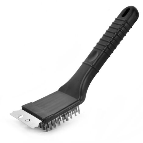 Court Nettoyant Brosse pour BBQ, Champ, Jardin, avec Raclette Noir 207.5 cm