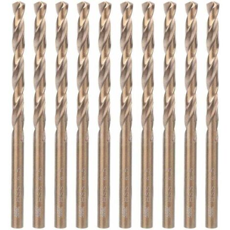 Courts  10pcs Forets Hélicoïdaux en Acier Haute Vitesse Forets HSS Outil de Forage pour Acier Inoxydable Plaque de Fer Bois (4.5mm)