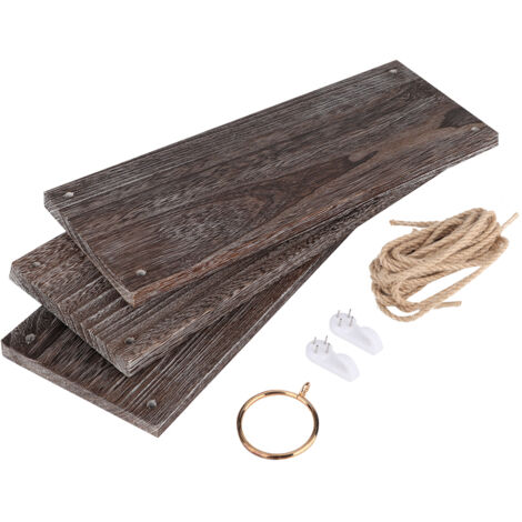 Courtyard Vintage Wood Wall Hanging Shelf Plant Flower Pot Shelf Rack Home Decor(Three Layer )
