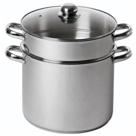 Couscoussier inox 20 cm – Compatible tous feux dont induction – Capacité 5,8 litres – Cuisson uniforme et efficace – Baumalu