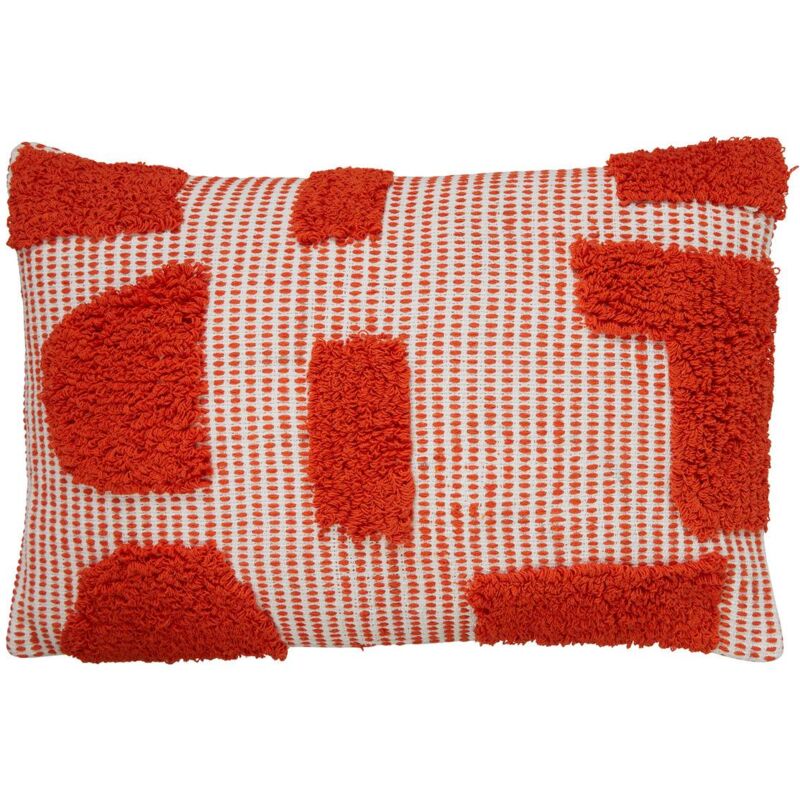 Atmosphera - Coussin Poppy coton tufté orange 58x38cm créateur d'intérieur