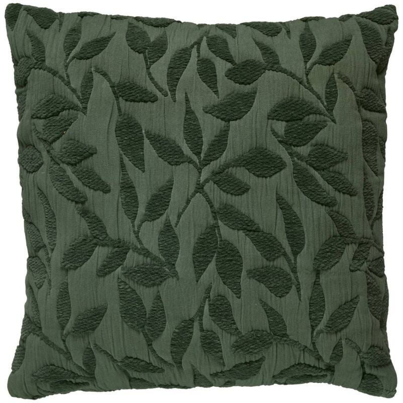 Coussin motif jacquard Lehto coton vert tilleul 50x50cm Atmosphera créateur d'intérieur
