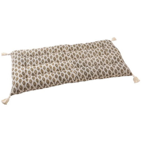 Coussin 120x60 cm avec pompons en tissu noir et moutarde - OLDY