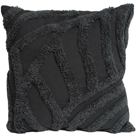 Coussin 40x40 cm TUFT anthracite, par Soleil d'Ocre