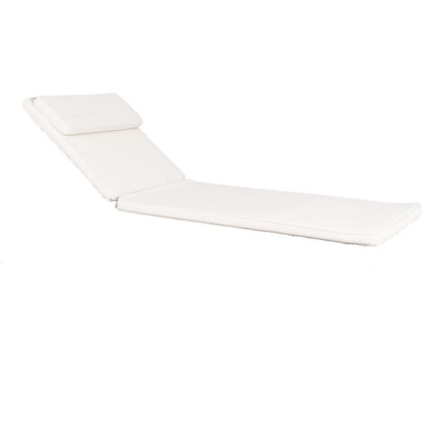 Coussin 62x200 cm pour bain de soleil en coton blanc