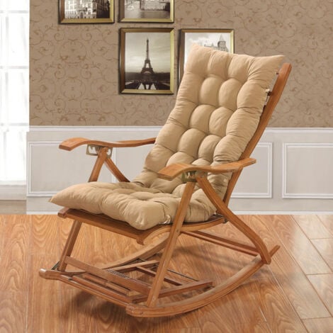 Coussin à bascule,Coussin d'assise,Coussin à dossier,  pour haut Fauteuil long Appui-tête,Fauteuil inclinable Jardin Salon Matelas Matelas (chaise non incluse),Beige 48120CM
