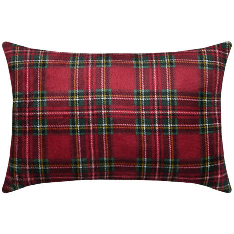 Coussin à carreaux écossais Rouge 40x60 cm