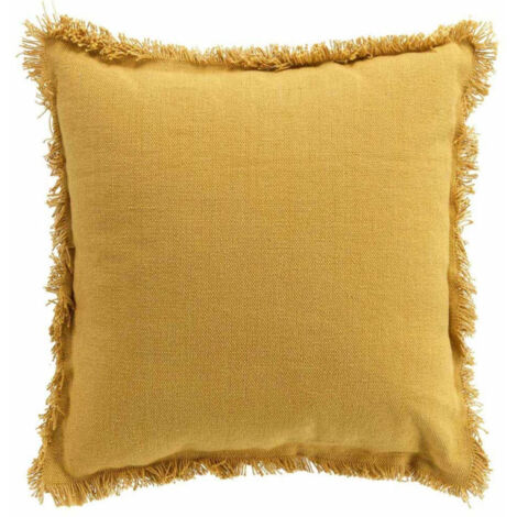 Coussin à Franges "Vanina" 45x45cm Jaune
