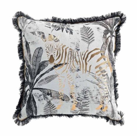 Coussin À Franges "zebrion" 45x45cm Blanc