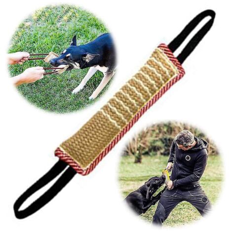 Coussin à mâcher pour chien, jouet à mâcher en jute, jouet à tirer à la corde pour chien, ensemble de bâtonnets à mâcher résistants, équipement de jeu interactif - a3