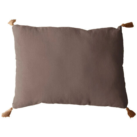 Coussin à pompoms 50 x 70 cm - 50x70cm - Vison
