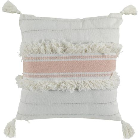 Coussin a pompons 40 x 40 cm Indira rose