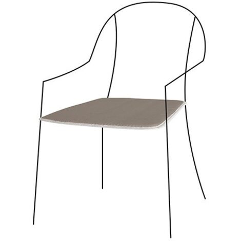 Coussin Action assise taupe 38x38x2 cm – Élégance sobre pour chaises de jardin