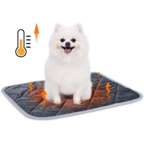 Coussin Auto-Chauffant pour Chat & Chien, Chiot Tapis Chauffant pour Animaux Lavable Anti-dérapant, Doux Peluche Couverture Thermique, Écologique Extra-Chaud Lit Matelas, M 60x45cm