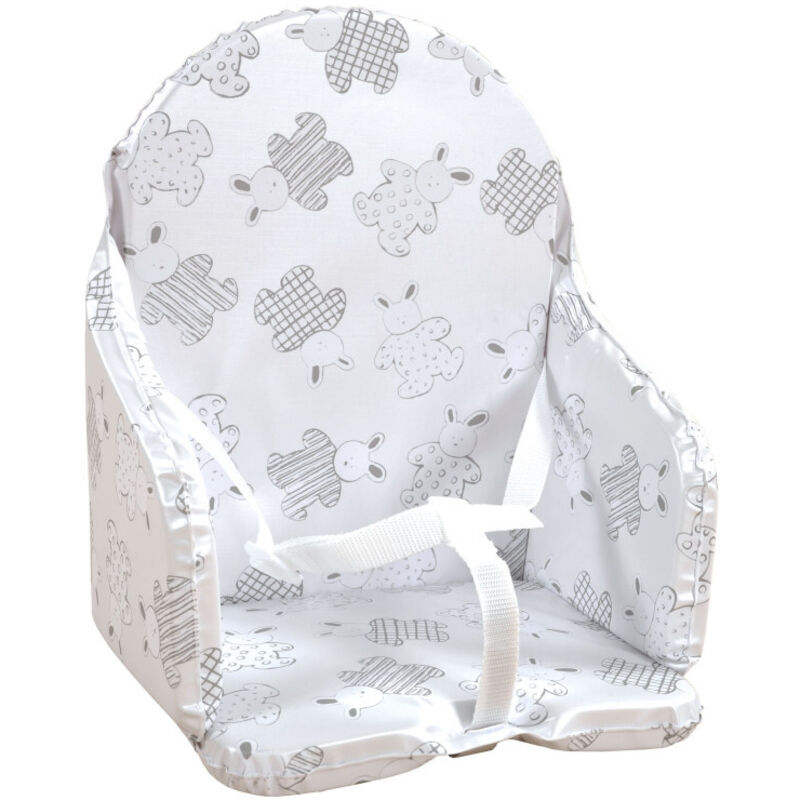 Coussin Chaise Haute Bébé pvc Imperméable, Sangles, Fabriqué en France Lapin Pyjama - Looping