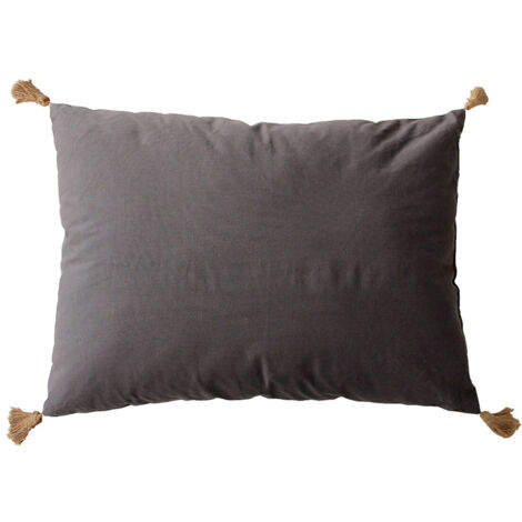 Coussin avec pompons en jute Gris Foncé 50x70 cm