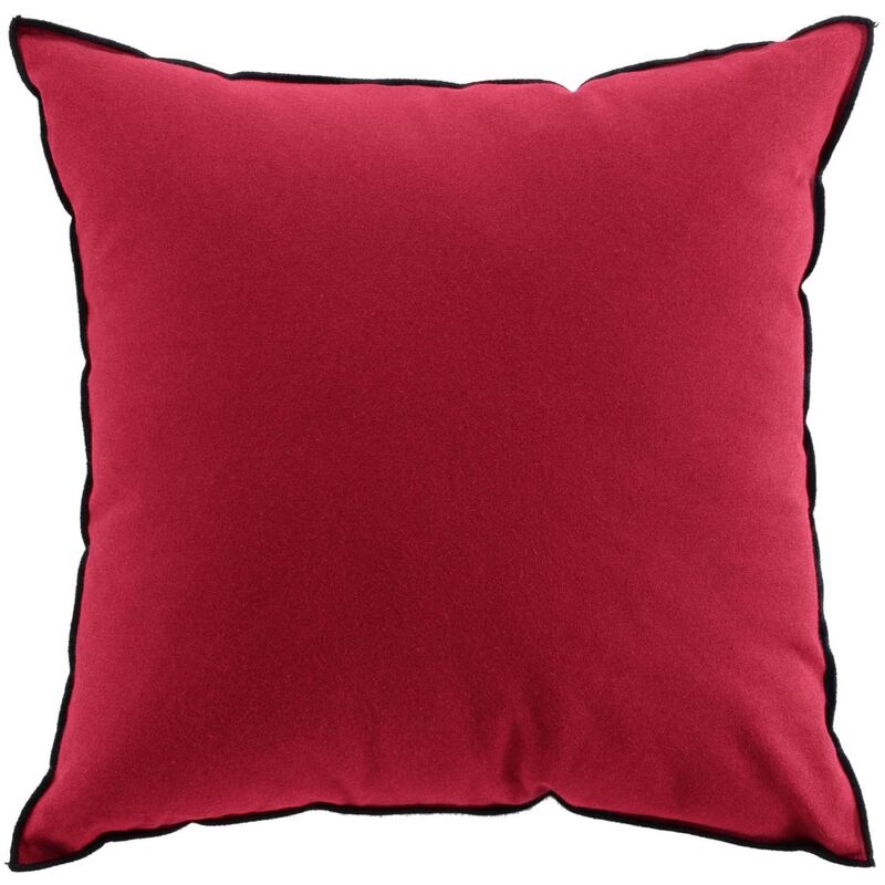 Coussin avec surjet en coton recyclé Bordeaux 50x50 cm