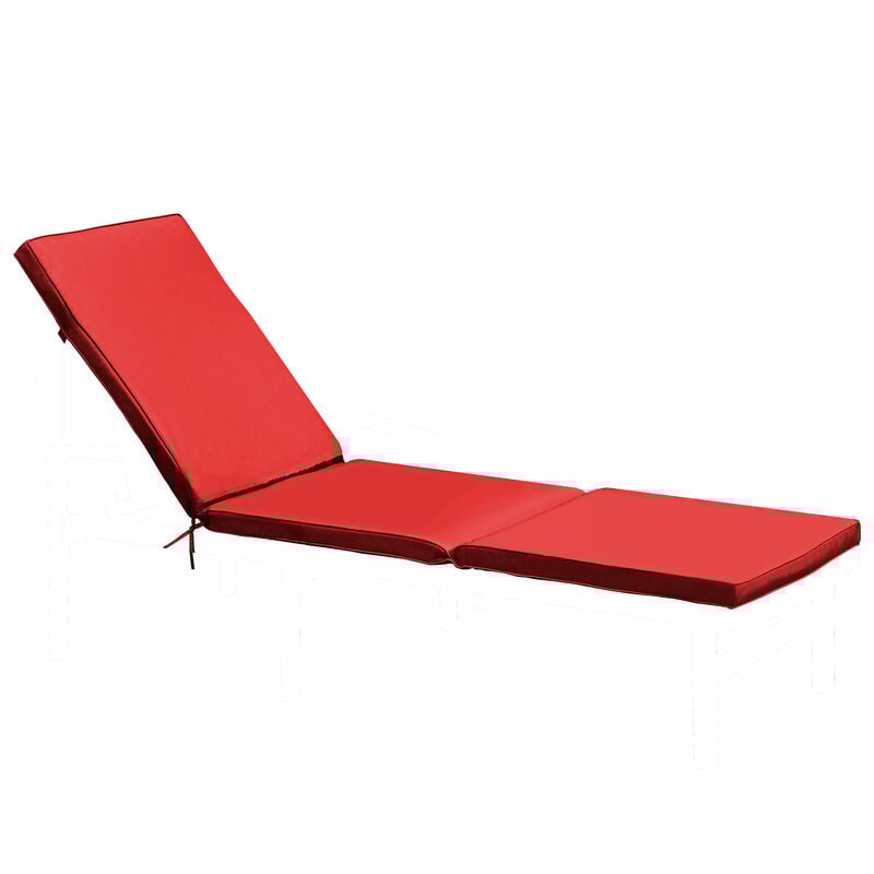 Coussin bain de soleil 186x53x5cm - Rouge - Rouge