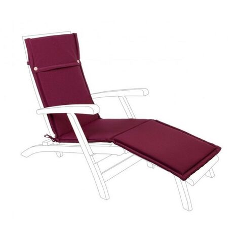 Coussin bain de soleil extérieur en tissu poly bordeaux
