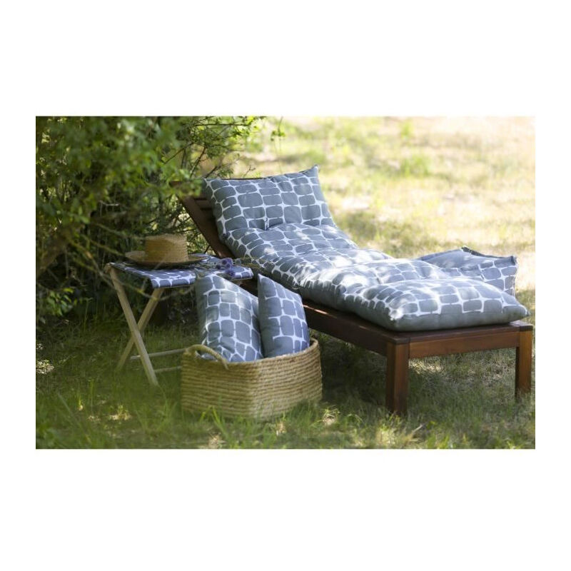 Jardin Prive - Coussin bain de soleil flocons futuriste - Mastic