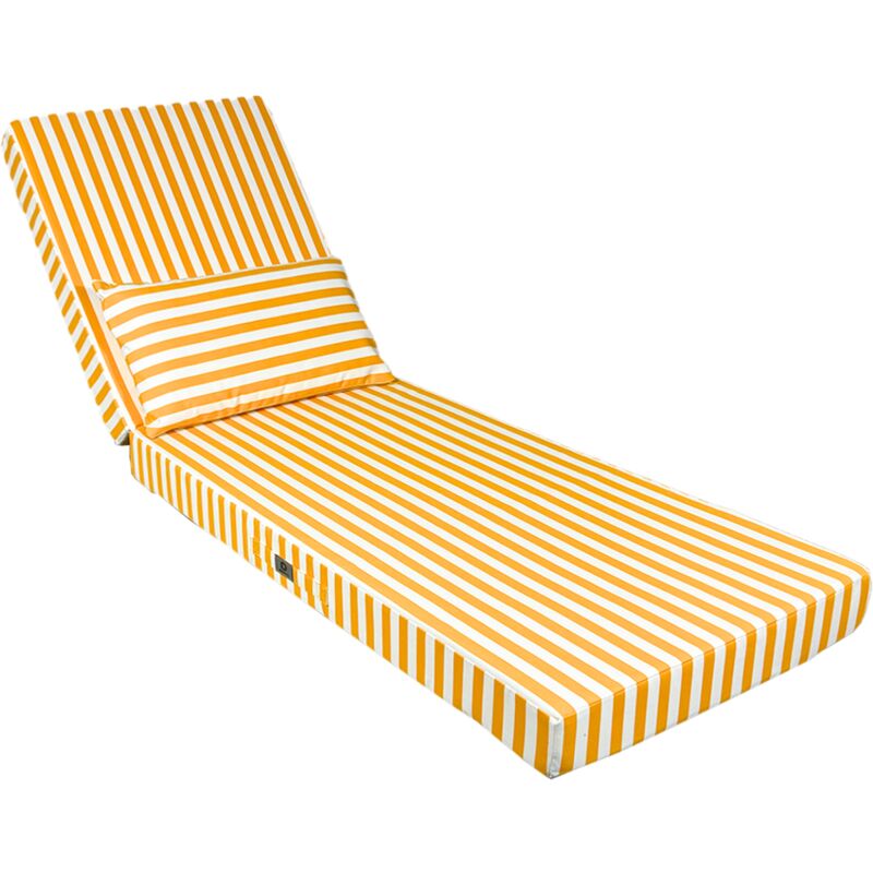 Deco Arts - Coussin bain de soleil premium avec coussin - Rayures Jaunes
