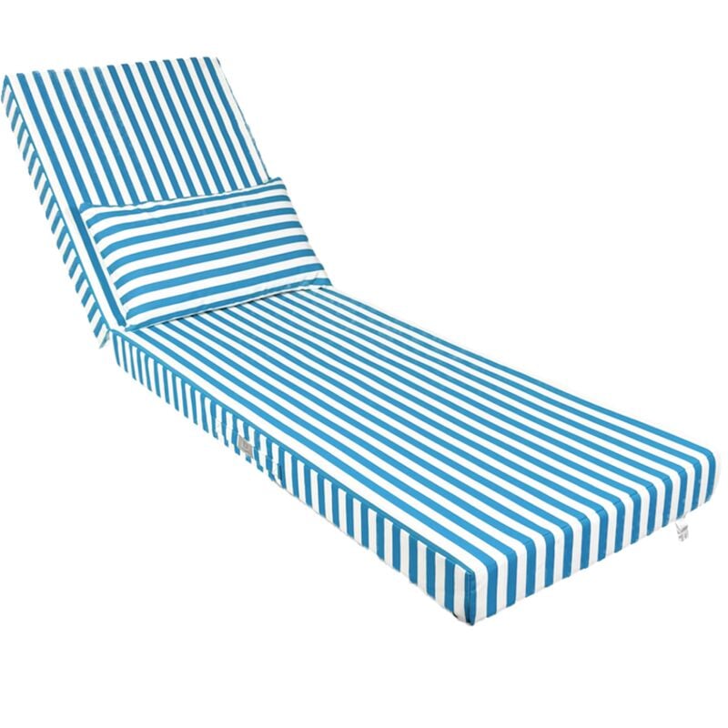 Deco Arts - Coussin bain de soleil premium avec coussin - Rayures Turquoises