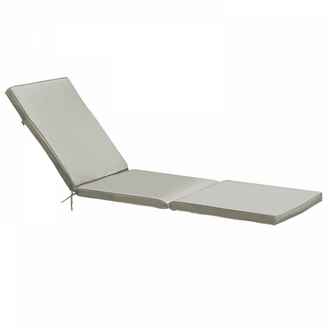 Coussin bain de soleil polyester écru 186x53x5 cm – Épaisseur 5 cm – Revêtement anti UV – Sangle de fixation incluse – Solys