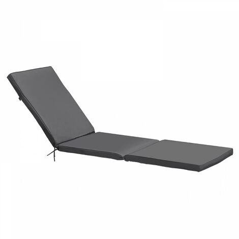 Coussin bain de soleil polyester gris 186x53x5 cm