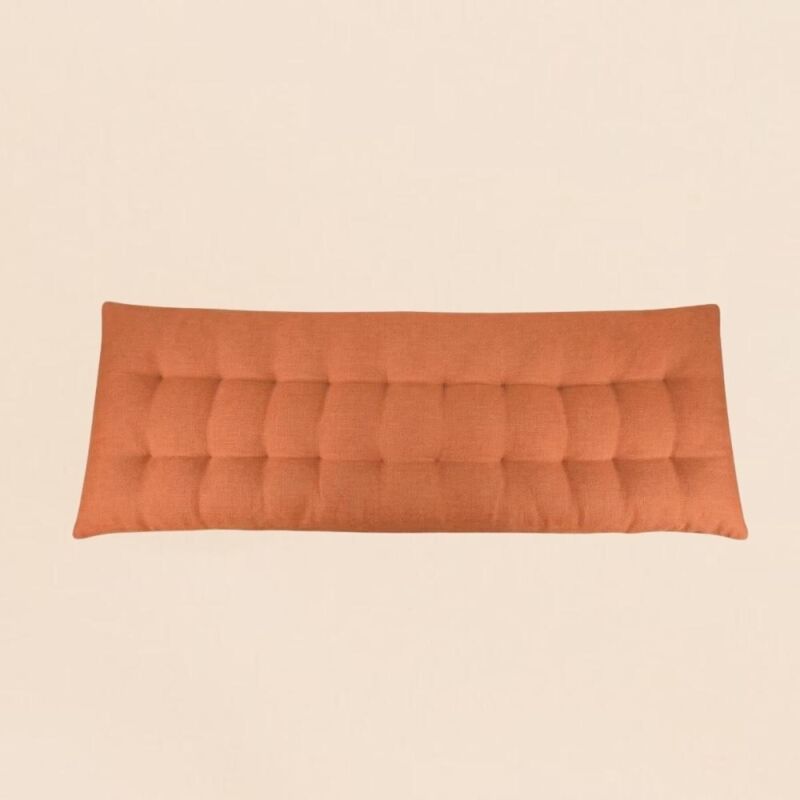 Coussin banc effet lin déperlant & anti-uv terracotta 120x40cm