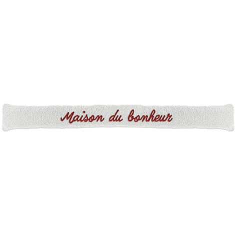 Coussin bas de porte moutonneux brodé