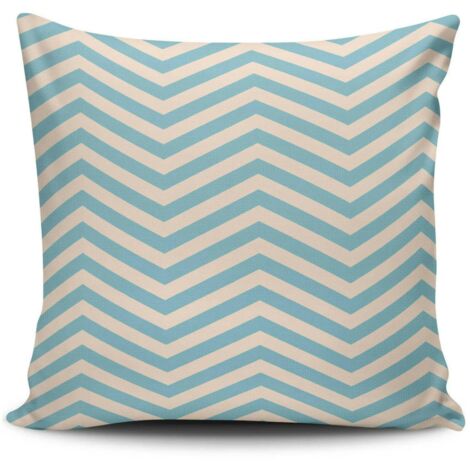 Coussin bleu motif graphique IZMIR