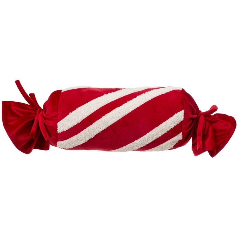 Coussin décoratif Bonbon long Rouge et Blanc l 30 cm - Feeric Christmas