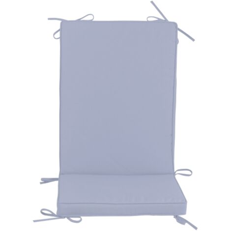 Coussin box pour fauteuil avec dossier moyen gris perle 93x41x5 cm pour jardin exte'rieur