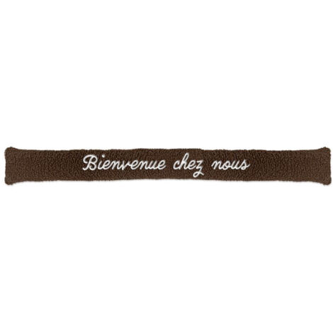 Coussin brodé bas de porte moutonneux