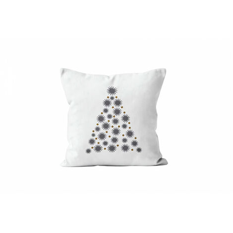 Coussin brodé pur coton 45x45 cm SAPIN, par Soleil d'Ocre