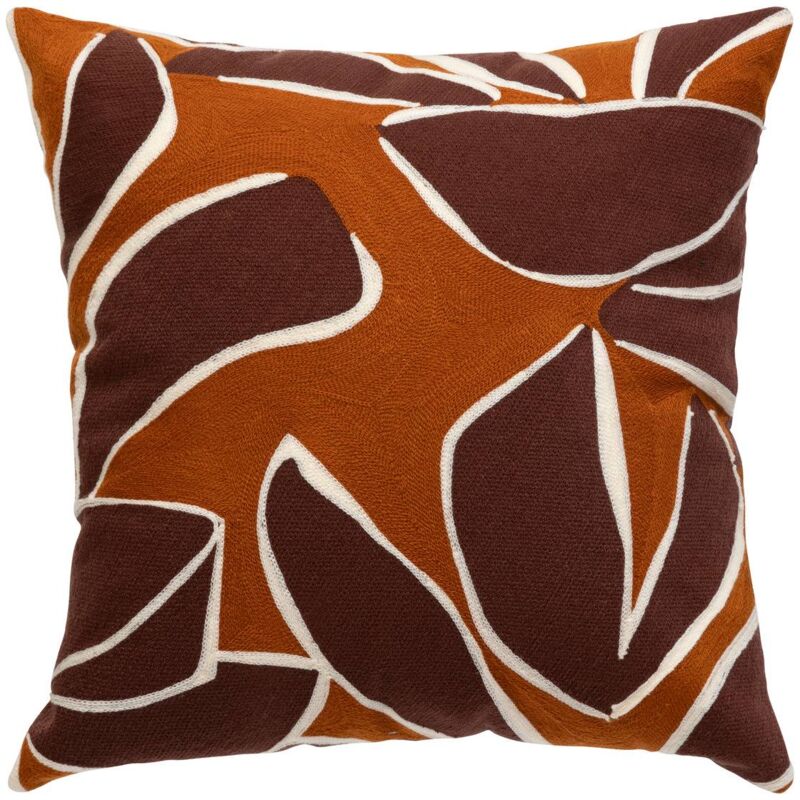 Coussin broderie Hary rouge rubis 45x45cm - Atmosphera créateur d'intérieur