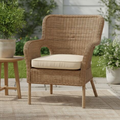 Coussin Canvas Eco + 48 x 48 cm - MADISON Série Wicker - Beige