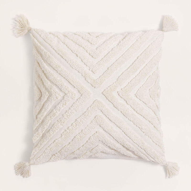 Sklum - Coussin carré en coton (45x45 cm) Reik Blanc