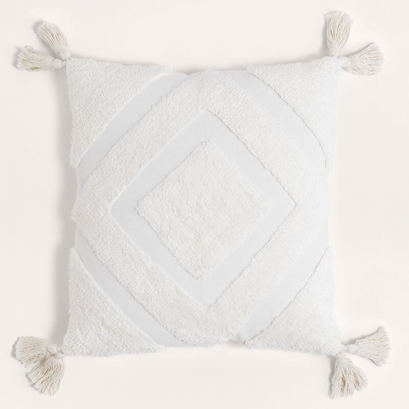 Coussin Carré en Coton (45x45 cm) Sowyer Sklum Blanc